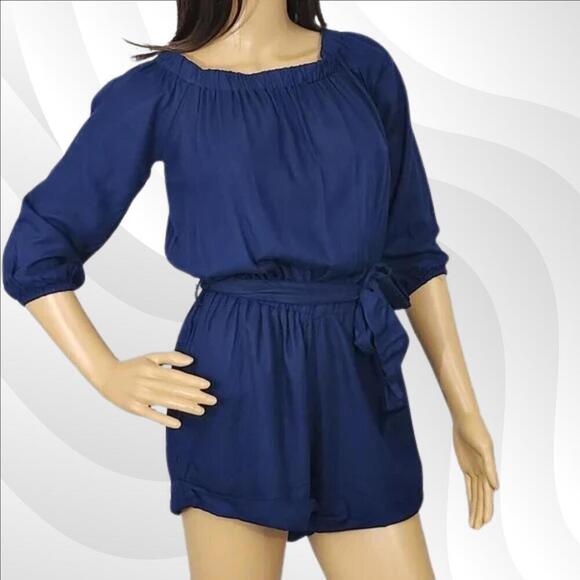 2/$30 Guess Rocking Blue Rhyan Romper Size XS | Stylish & Flirty One-Piece - Picture 1 of 5